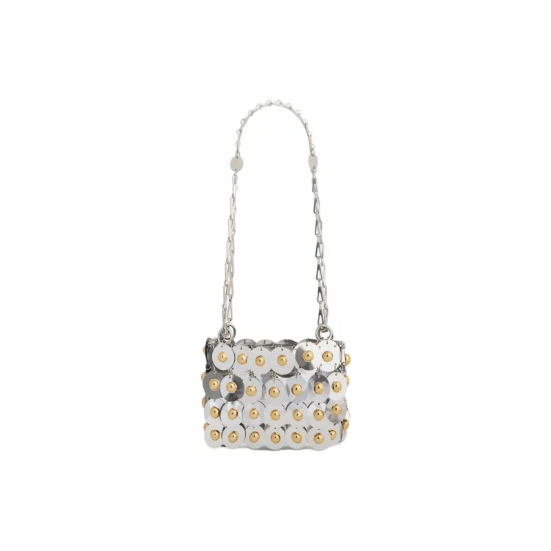 Paco Rabanne Polyester & Acrylic Fiber & Brass Crossbody Bag, Shoulder Bag Women's Silver & Gold-0
