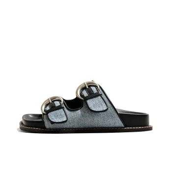 Old Meow Square Toe Flat Lightweight Slide Slippers 2.5cm Women's