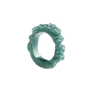 Yi Zhi Jing Bean Type Jadeite Rings Men's