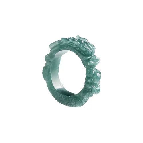 Yi Zhi Jing Bean Type Jadeite Rings Men's