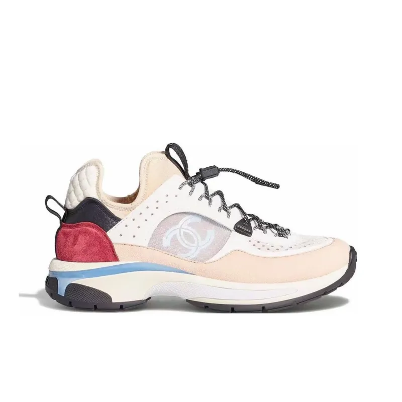 CHANEL Cushioning, Wear Resistant Low Top Casual Shoes Women's White Gray Purple-1