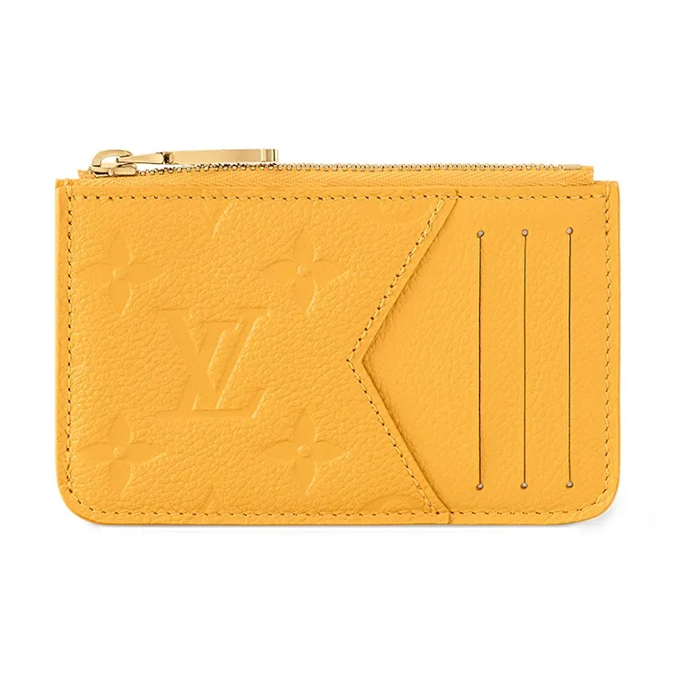 LOUIS VUITTON Monogram Empreinte Leather Coin Purse, Card Holder Women's Babydoll Yellow-0