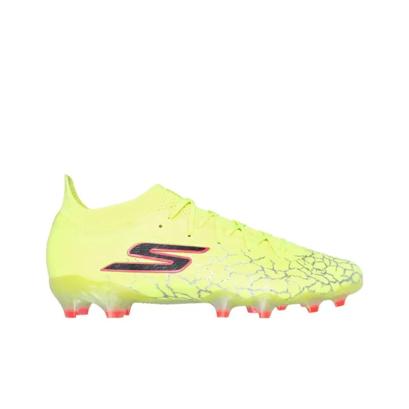 Skechers FG Rubber Long Studs Anti Slip Wear Resistant Soccer Shoes Unisex Yellow Black-1