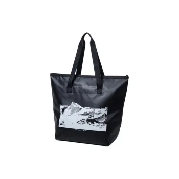 Snow Peak × Mountain Of Moods Collaboration Polyester Tote Bag, Shopping Bag, Handbag Unisex Black