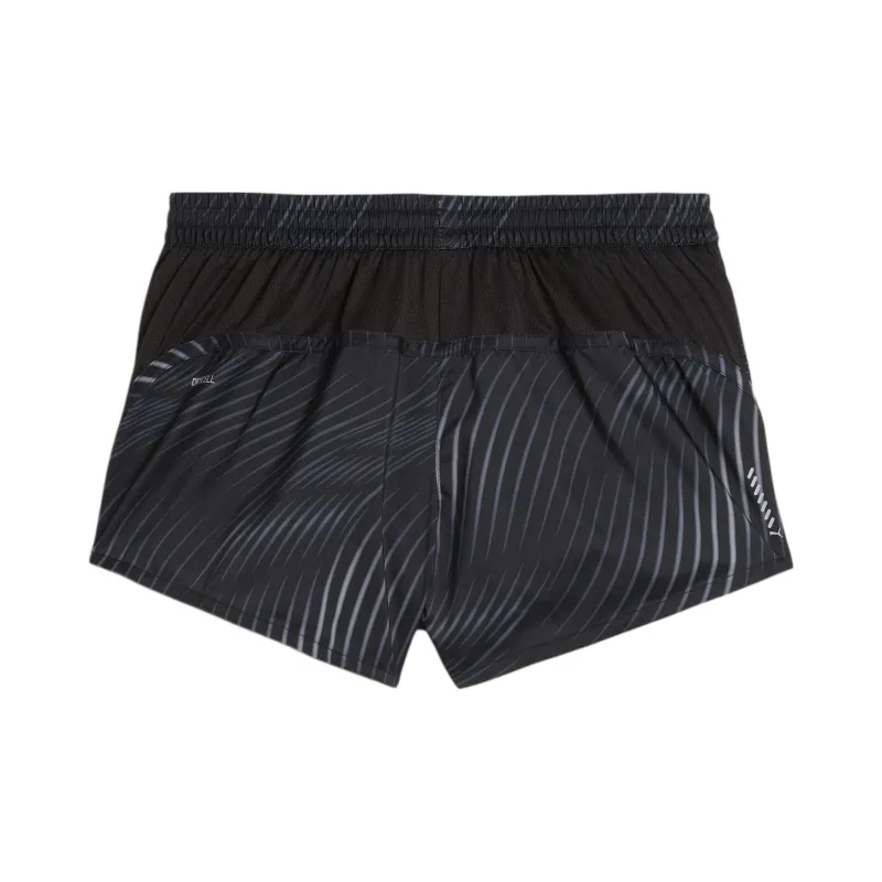 PUMA PUMA X FIRST MILE Favourite Velocity 3' Printed Woven Running Shorts Women's Casual Shorts Women's Black-1
