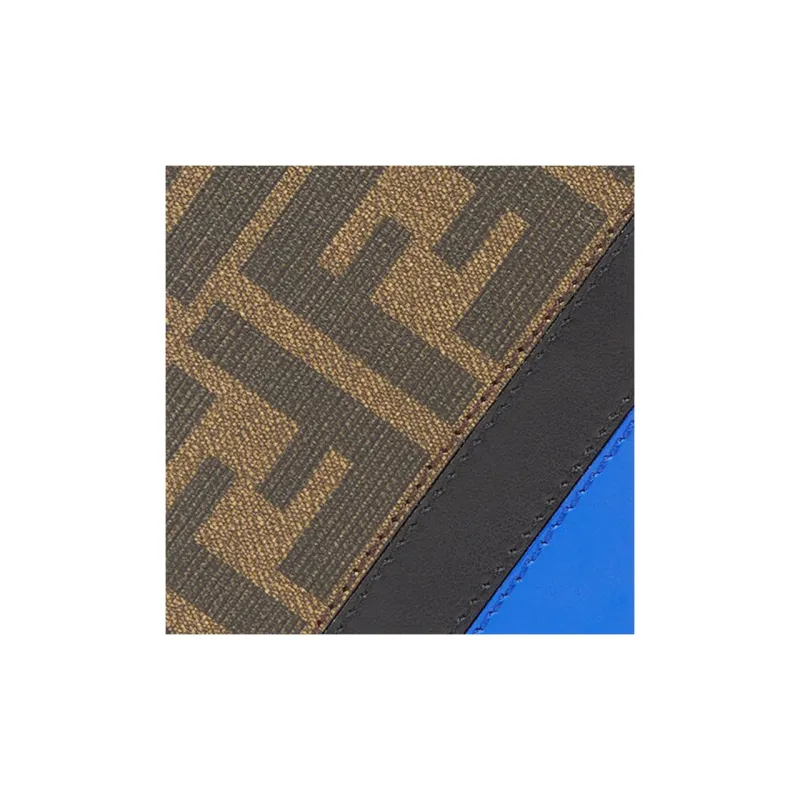 FENDI Canvas With Leather Wallet, Card Holder Men's Brown-3