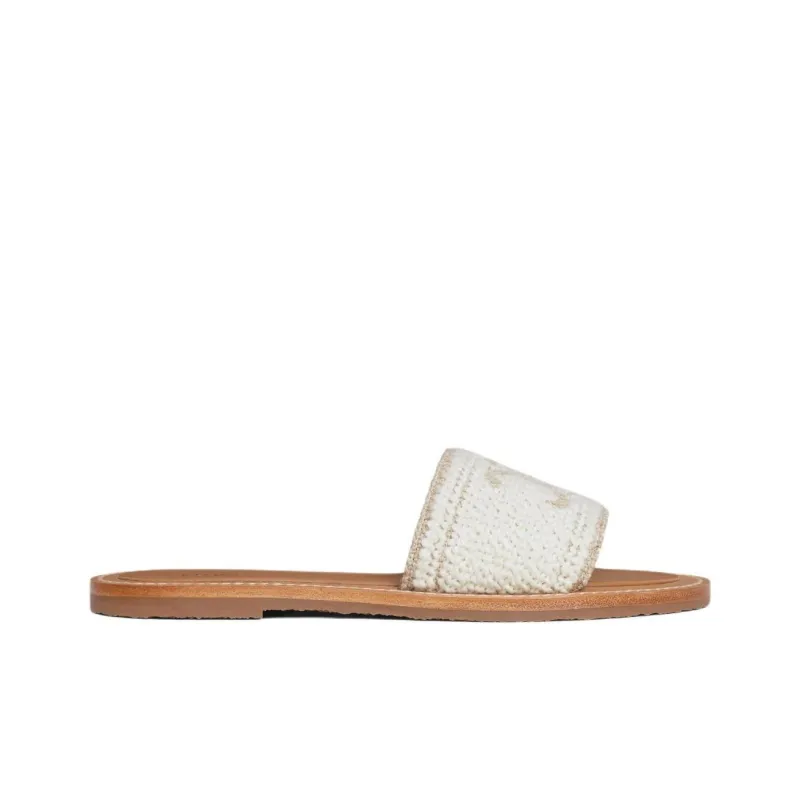 CELINE Triomphe Casual Slippers Women's White-1