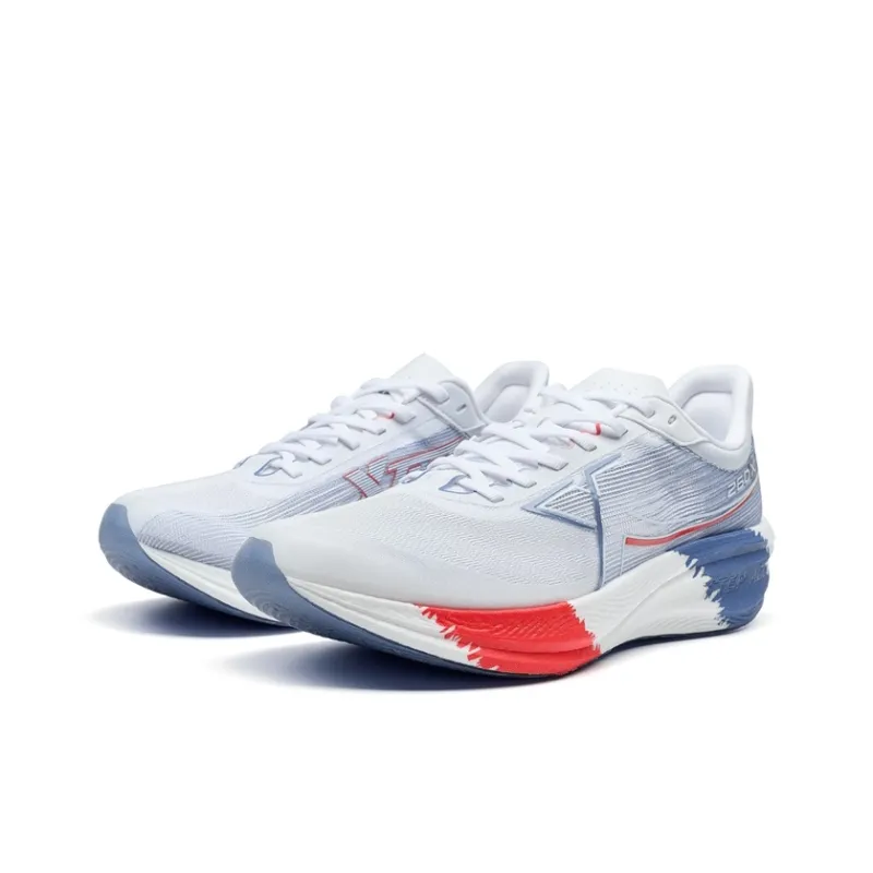 XTEP Running Shoes Men Low Top New White/Sunlight Blue/Laser Red-4