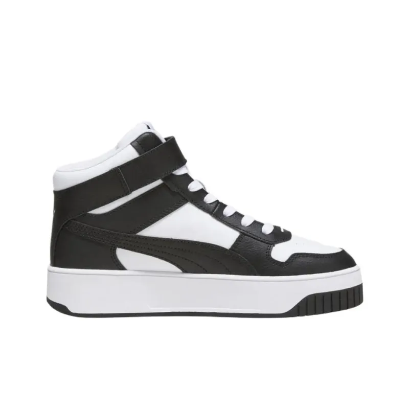PUMA Carina Street Wear-Resistant Mid-Top Skateboard Shoes Women's Black White-1