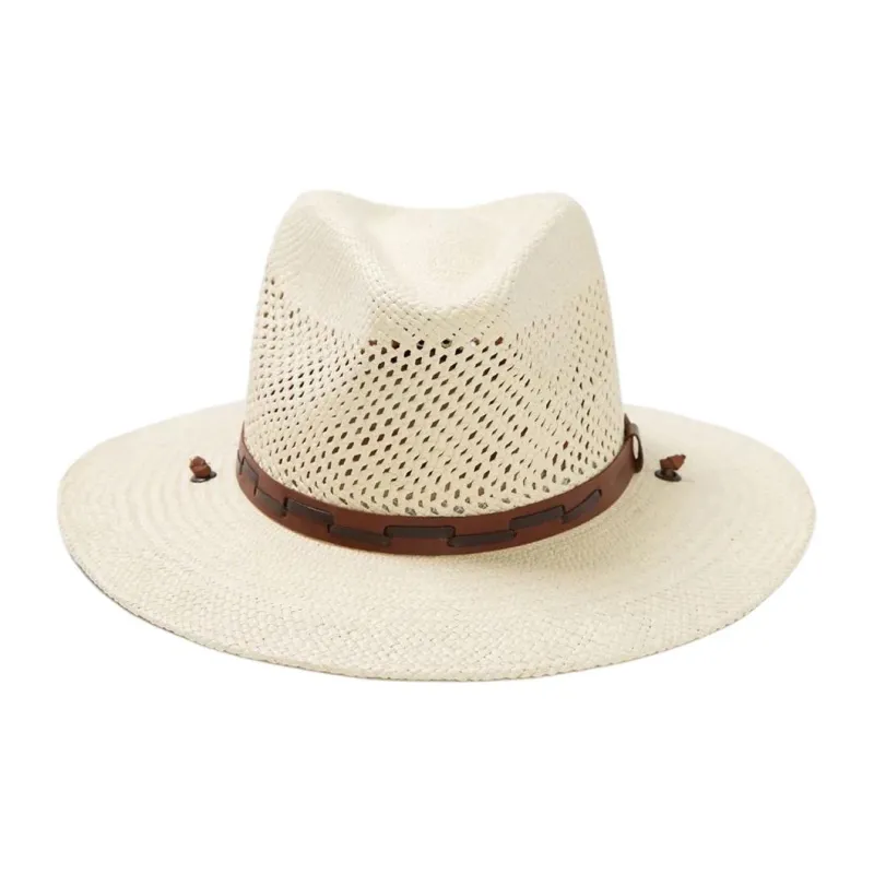 STETSON Straw Leather Sun Protection Hats Men's Beige-1