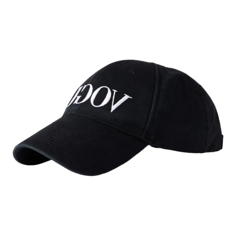 Balenciaga Cotton Baseball Caps Women's Washed Black-0