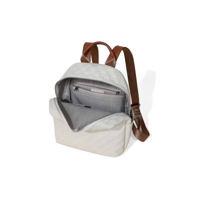 COMELY Cow Leather With Synthetic Leather Backpack Regular Women's White/Black-5
