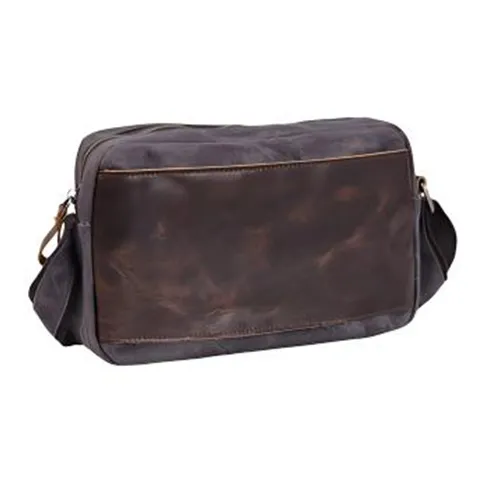 TTaG．baG Canvas With Cow Leather Crossbody Bag Regular Men's Khaki/Green/Black/Dark Gray-12
