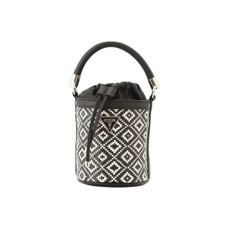 GUESS Polyurethane Bucket Bag Portable Crossbody Bag Shoulder Bag Women's Black-1
