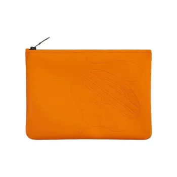 HERMES Polyamide Clutch Medium Size Women's Orange