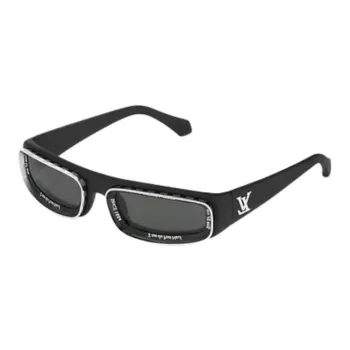 LOUIS VUITTON Nylon Rubber Rectangular Sunglasses Men's Multicolor
