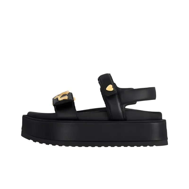 LOUIS VUITTON Sunset Comfort One Strap Sandals 2.5cm Women's Black-0