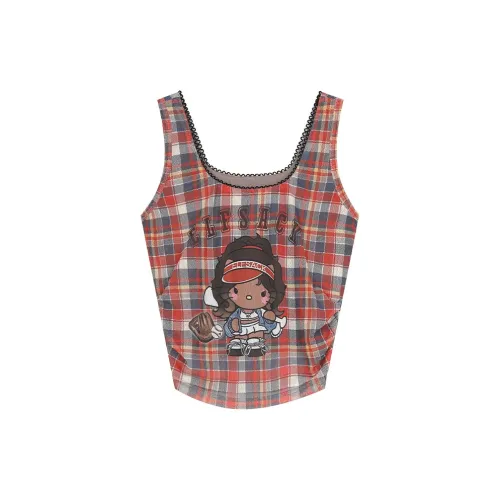 ELF SACK Camisoles Women's Academy Red Plaid