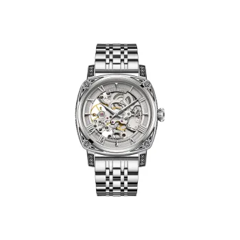 KUERST Automatic Mechanical Movement Steel Strap Watch Men's Watches White Dial