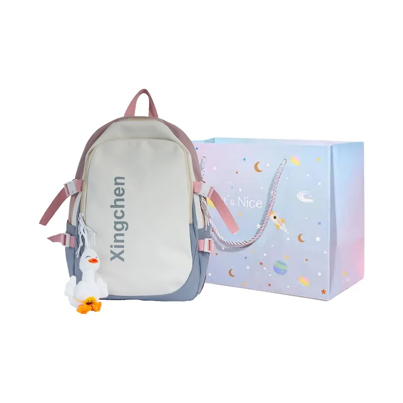 GOX Nylon Backpack Regular Unisex Peacock Blue & Orange White/Orange & Blue White/Light Blue & Pink White/Black-4