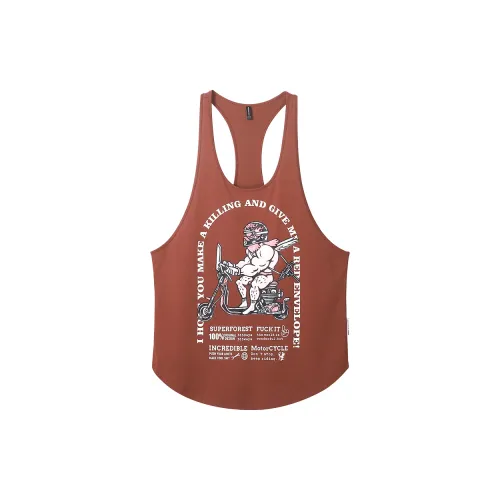 Muscle Dog Tank Tops Men Coffee