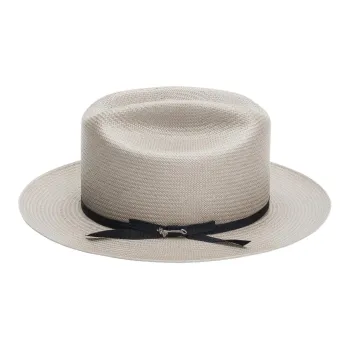 STETSON Genuine Leather Straw Sun Protection Hats Unisex Taupe