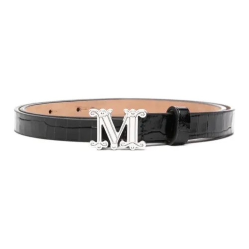 Max Mara Monogram-buckle Leather Belt