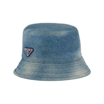 PRADA Cotton Bucket Hats Men's Light Blue