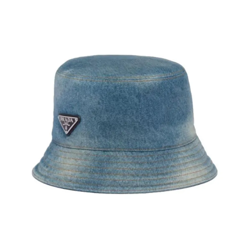 PRADA Cotton Bucket Hats Men's Light Blue-0