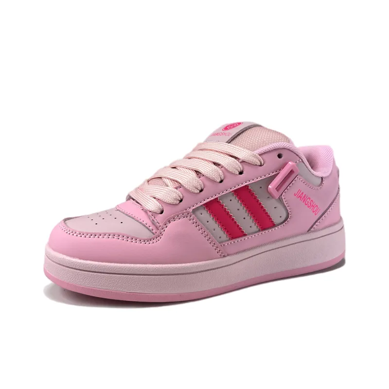JIANGSHOU Wear resistant And Lightweight Low Top Skateboard Shoes Women's Pink-2