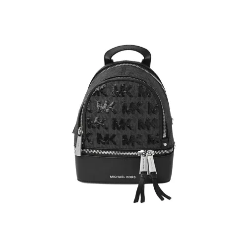 MICHAEL KORS PVC Patchwork Canvas Backpack Unisex Black