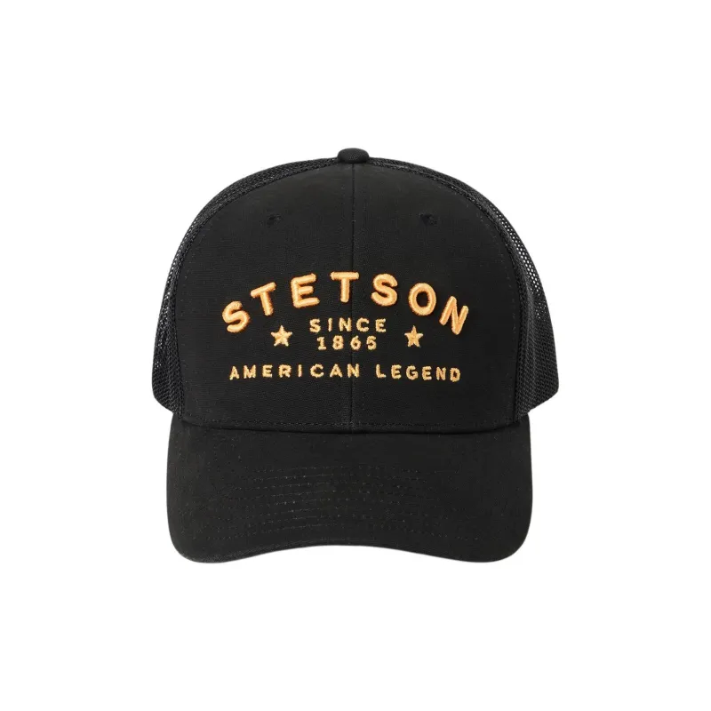 STETSON Polyester Cotton Baseball Caps Unisex Black-1