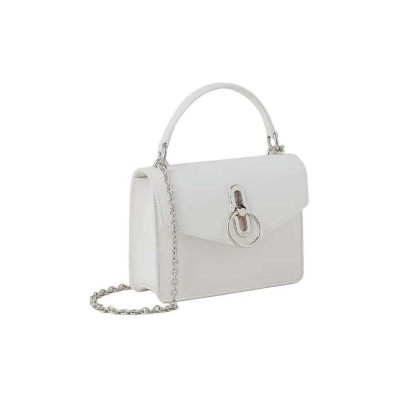 Mulberry Grained Leather Shoulder Bag Crossbody Bag Small Size Women's White Purple-1