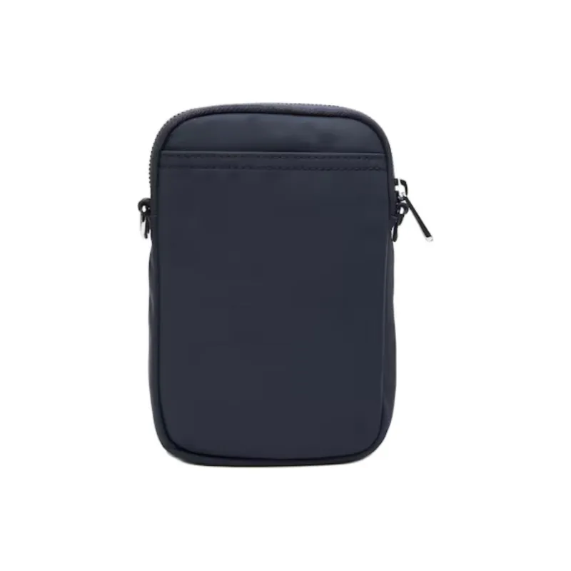 LACOSTE Recycled Polyamide One Shoulder Crossbody Cell Phone Pouch Unisex White Night Blue-2