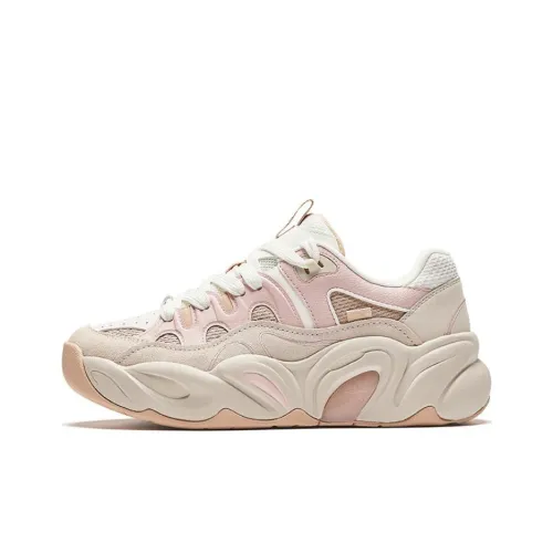 ANTA Chunky Sneakers Women's Low-Top White Chalk/Pale Pink/Light Walnut