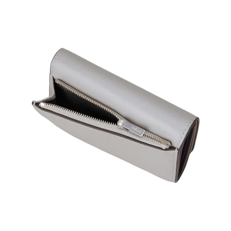 Mulberry Grained Cow Leather Wallet Small Size Women's Light Gray-2