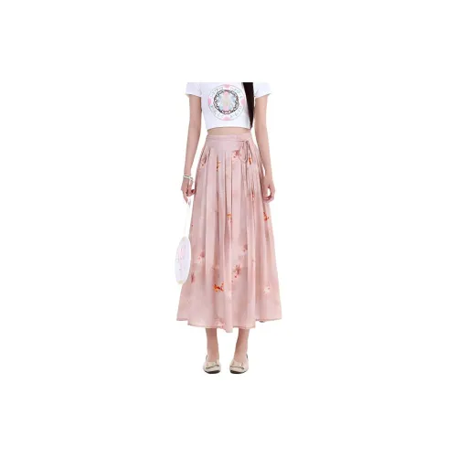 JASONWOOD Casual Long Skirts Women's Pastel Pink