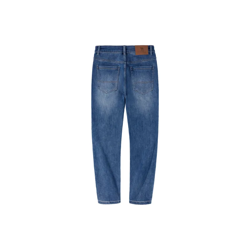 CAMEL Cone Loose Fit Micro Stretch Xinjiang Cotton Soft Skin Friendly Breathable Distressed Washable Jeans Men's-3