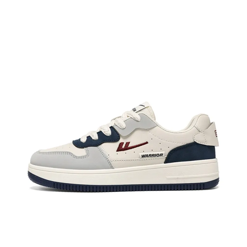 Warrior Classic Vintage White Sneakers Abrasion Resistant Height Increasing Low Top Skateboard Shoes Unisex-0