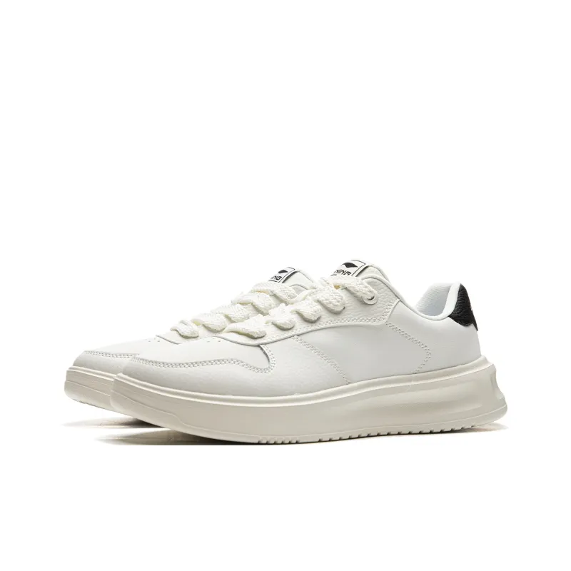 LiNing Sky Cloud Anti Slip And Wear Resistant Breathable Low Top Skateboard Shoes Men's White Black-2