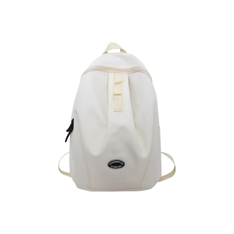 OURFUN Canvas Backpack Unisex White/Ecru/Gray/Black-0