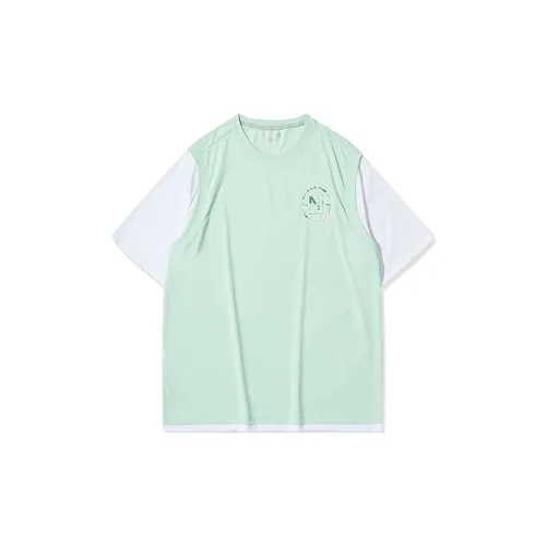 QIAODAN T-Shirts Men Ice Porcelain Green/Jordan White