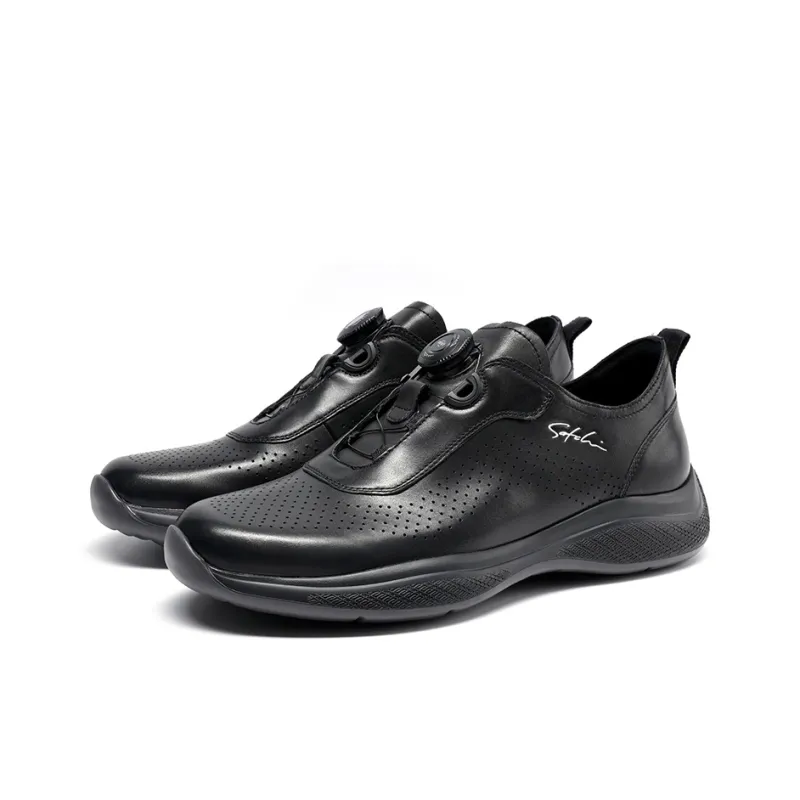 Satchi Wear resistant Lightweight Breathable And Non slip. Low Top Casual Shoes Men's Black-2