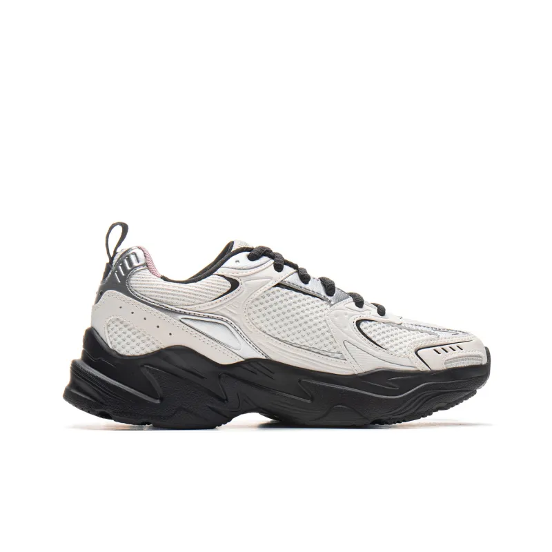 LiNing Meteor 2K Cushioning, Slip Resistant, And Abrasion Resistant Low Top Casual Running Shoes Women's Black White-1