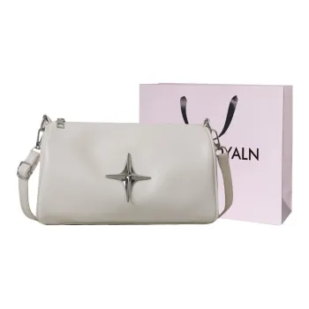 LOUIS ROYALN PU Shoulder Bag Crossbody Bag Regular Women's Black/White/Dark Brown/Light Brown