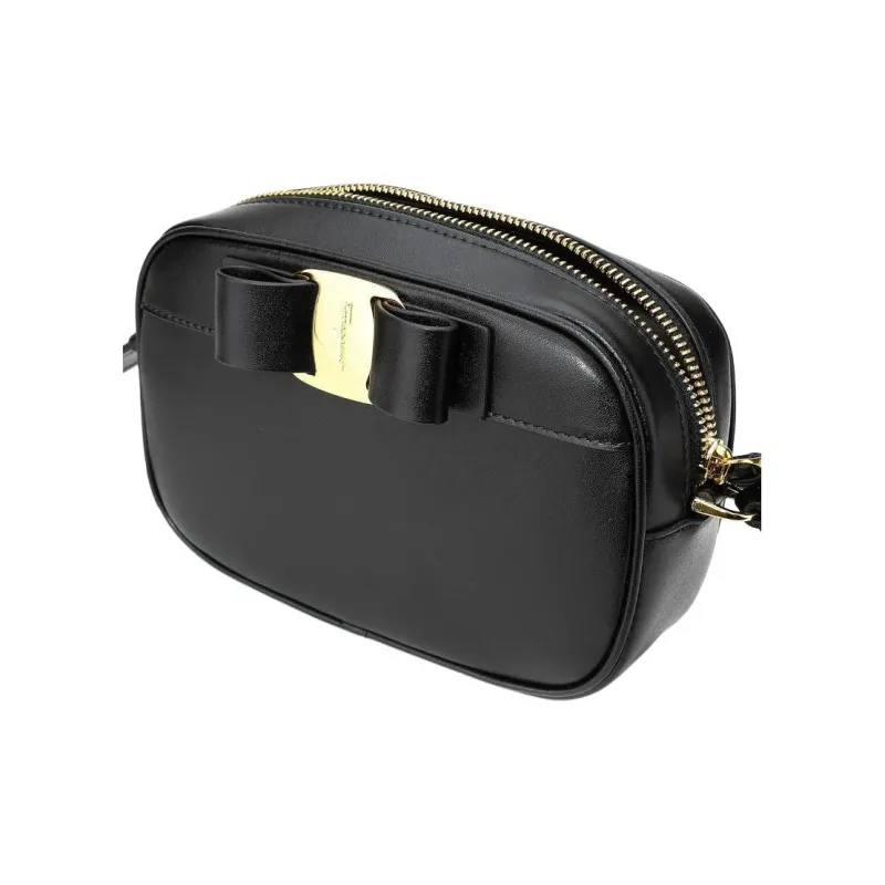 Ferragamo Vara Bow Leather Crossbody Black-1