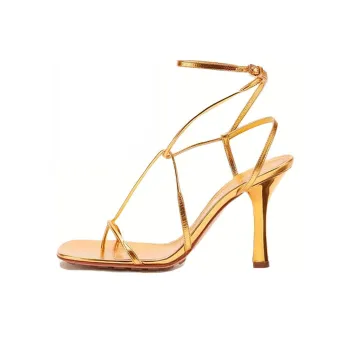 Bottega Veneta Line Stylish Sandal Women's Gold