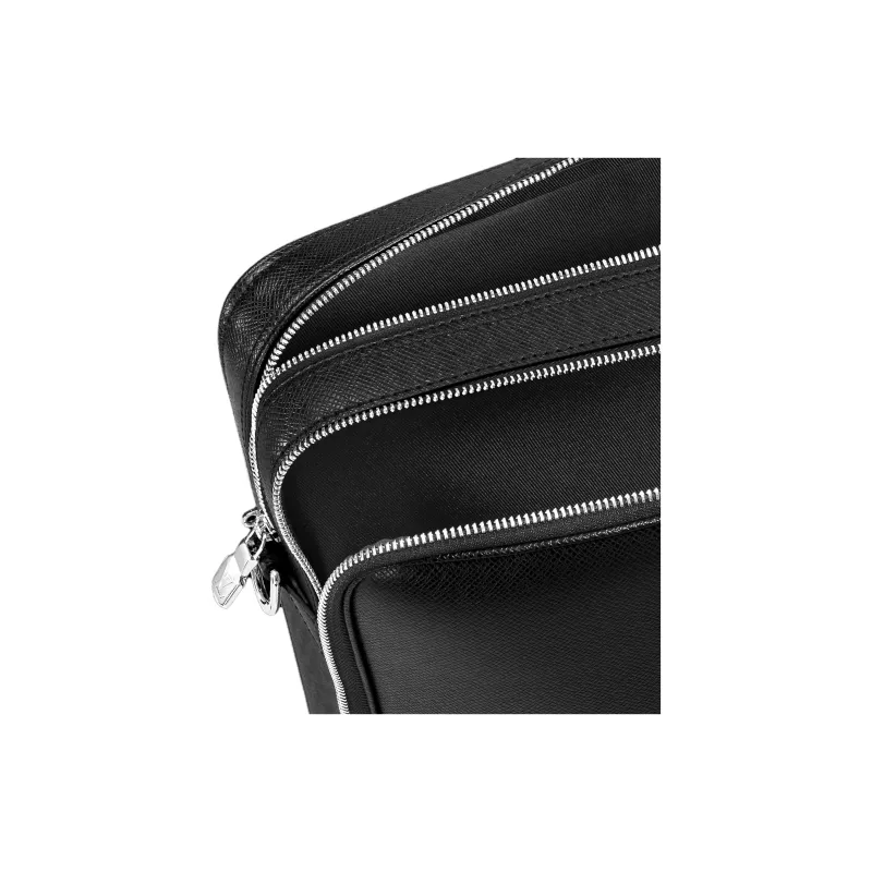 LOUIS VUITTON Cow Leather Portable One Shoulder Crossbody Briefcase Tubas Men's Black-4