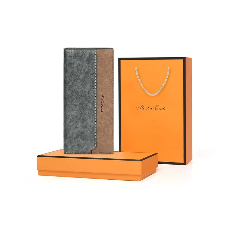 MashaLanti Soft Leather Synthetic Leather Card Holder, Wallet Regular Men's Gray-0