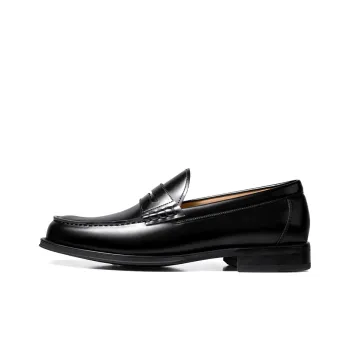 THOM WILLS British Business Shiny Penny Loafers Casual Shoes Unisex Black